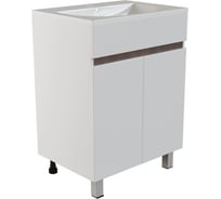 Тумба для ванной MIXLINE БРИКС-60 2 ст. белый/дуб вотан под раковину Breeze 60 меб. Sanita LuxeПВХразбор 557490