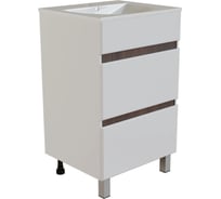 Тумба для ванной MIXLINE БРИКС-50 2 ящ. белый/дуб вотан под раковину Breeze 50 меб. Sanita Luxe ПВХразбор 557488