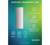 Зеркало настенное с фацетом Bauform FACET 5 EVOFORM 30x70 см, SP 9789
