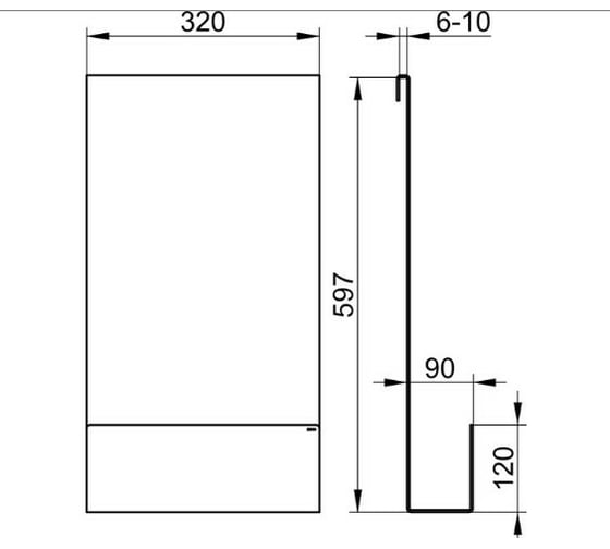 Полочка для душа Keuco RAL 9010 навесная, со сливными прорезями, белый 24951510000 00000096309