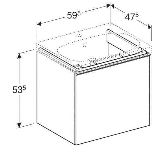 Шкафчик под раковину Geberit Acanto 595x535x476 мм 500.609.JK.2 00000058405