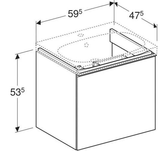 Шкафчик под раковину Geberit Acanto 595x535x476 мм 500.609.JL.2 00000058406