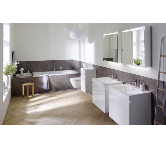 Шкафчик под раковину Geberit Slim с выдвижным ящиком, белый глянец 869580000 00000072242