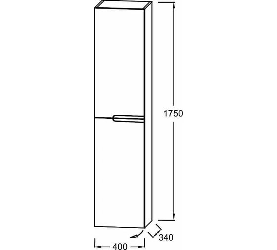 Колонна Jacob Delafon Nona 175х34 см, шарниры слева, глянцевый белый 00000091030