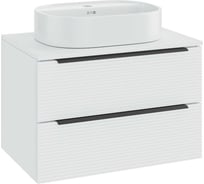 Тумба Runo Орлеан 60 белый матовый белый глянец подвесная под накладной умывальник 00-00004648