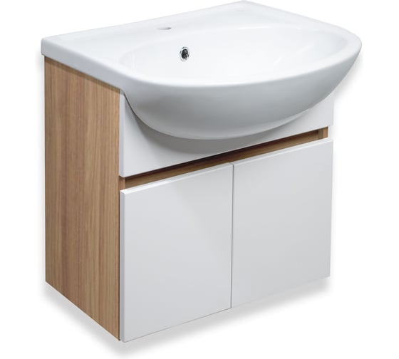 Тумба Runo Лада 60 подвесная блэквудбелый под умывальник Уют 60 00-00004578 1