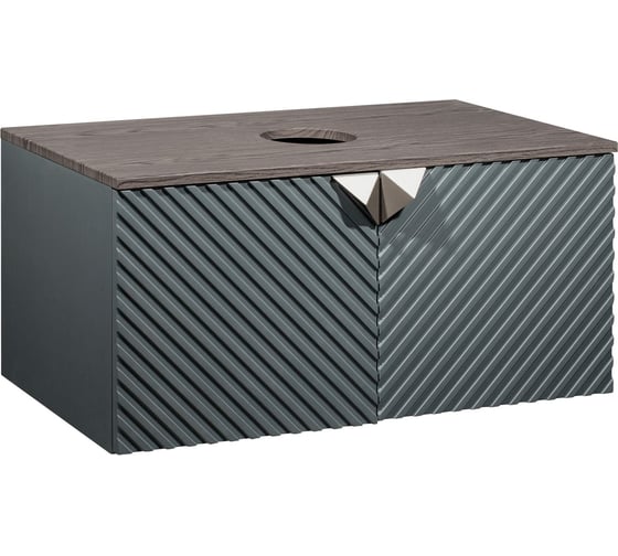 Тумба Runo Андорра 70 графит дуб коньячный подвесная под накладной умывальник 00-00004646 1