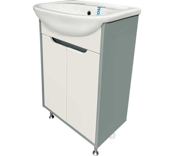 Тумба Runo Эконова 50 бирюзово-белая под умывальник Уют 50 00-00004656 1
