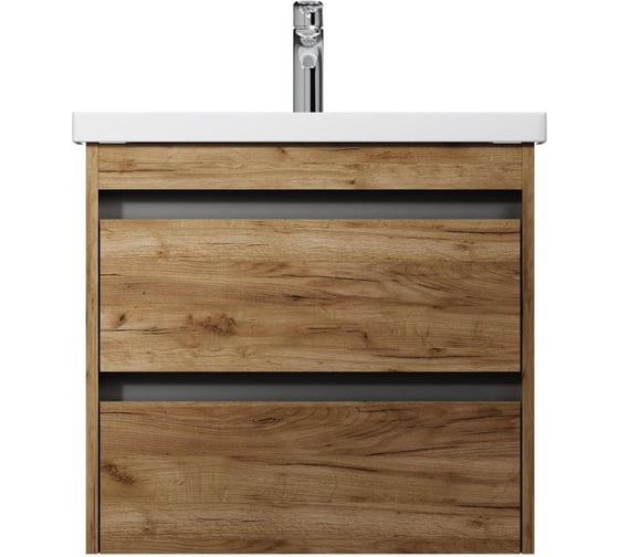 База с раковиной AM.PM Pulse подвесная 60 см 2 ящика цвет дерево текстурированное M91-FHX0602OF-WCC0602WG 1