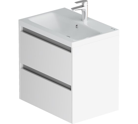 База с раковиной AM.PM Pulse подвесная 60 см 2 ящика цвет белый глянец/графит M91-FHX0602-WCC0602WG 1