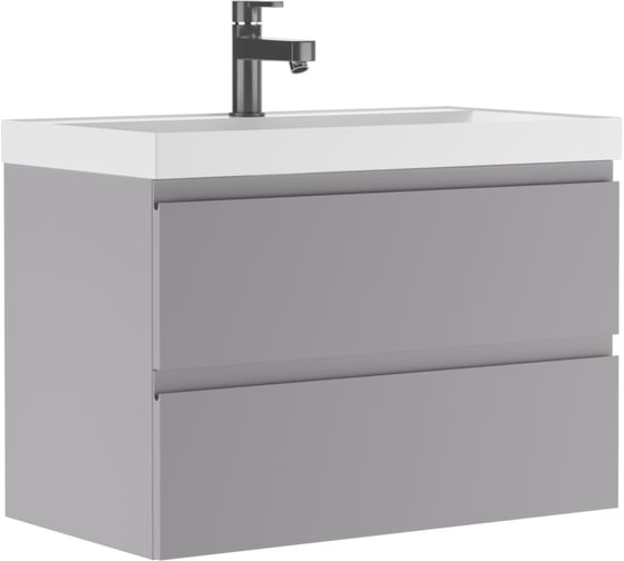 Тумба подвесная под умывальник Домино Classica 80 Graffo светло-серый матовый В2 DGr2421T 1