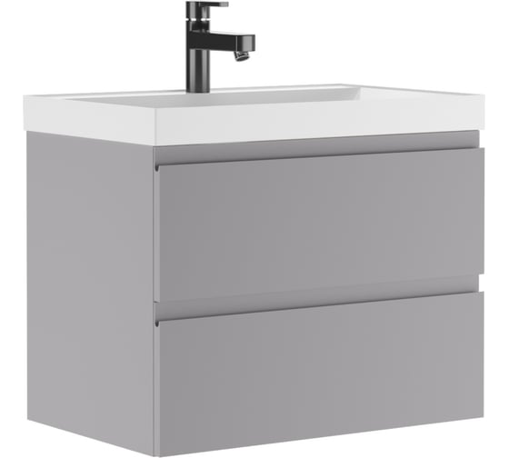 Тумба подвесная под умывальник Домино Classica 70 Graffo светло-серый матовый В2 DGr2420T 1