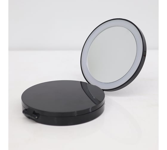 Зеркало с LED подсветкой Camelion черный, тройное, 1х/5х/7х, 4хCR2032 M216-DL 13003