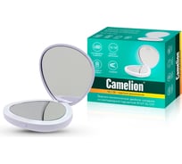 Зеркало с LED подсветкой Camelion складное, 1х/5х, двойное, 2хCR2032, белый M147-SL C01 13002