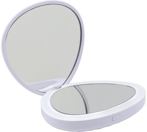 Зеркало с LED подсветкой Camelion складное, 1х/5х, двойное, 2хCR2032, белый M147-SL C01 13002