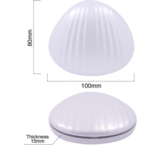 Зеркало с LED подсветкой Camelion складное, 1х/5х, двойное, 2хCR2032, белый M147-SL C01 13002