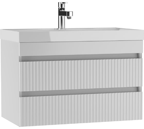 Тумба подвесная под умывальник Айсберг UNIT 80 Бриз с двумя ящиками В2 DB3005T 1