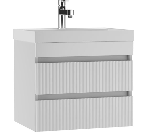 Тумба подвесная под умывальник Айсберг UNIT 60 Бриз с двумя ящиками В2 DB3002T 1