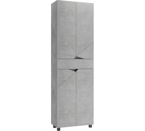 Пенал напольный Домино Vector 60 св бетон с одним ящиком DV6611P 1