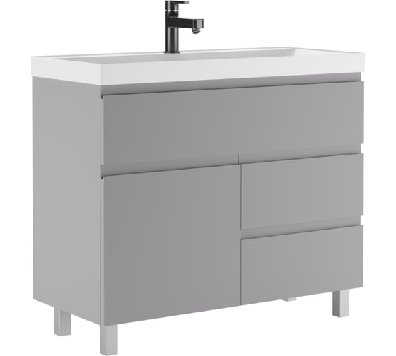 Тумба под умывальник Домино Bazis 100 Graffo светло-серый матовый В3 DGr2412T 1