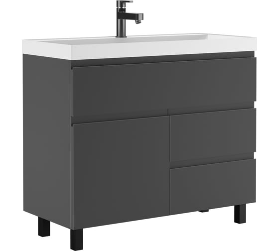 Тумба под умывальник Домино Bazis 100 Graffo графит матовый В3 DGr2411T 1