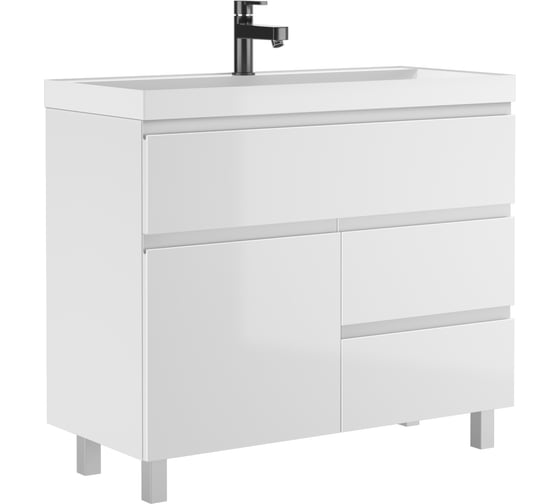 Тумба под умывальник Домино Bazis 100 Graffo белый глянец В3 DGr2409T 1