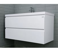 Тумба подвесная под умывальник Домино Bazis 100 Graffo белый глянец В2 DGr2403T