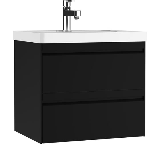Тумба подвесная под умывальник Домино Bazis 60 Chelsea В2 Черный DD4405T 1