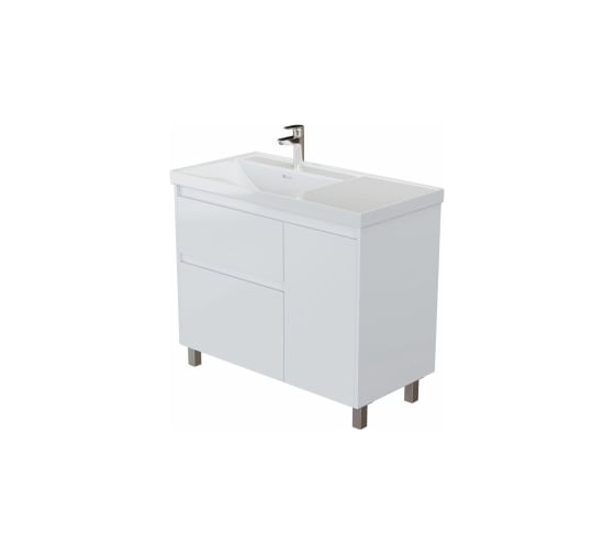 Тумба Aquanet Nova Lite 2.0 100 L напольная цв. белый глянец (346341) 00346341 1