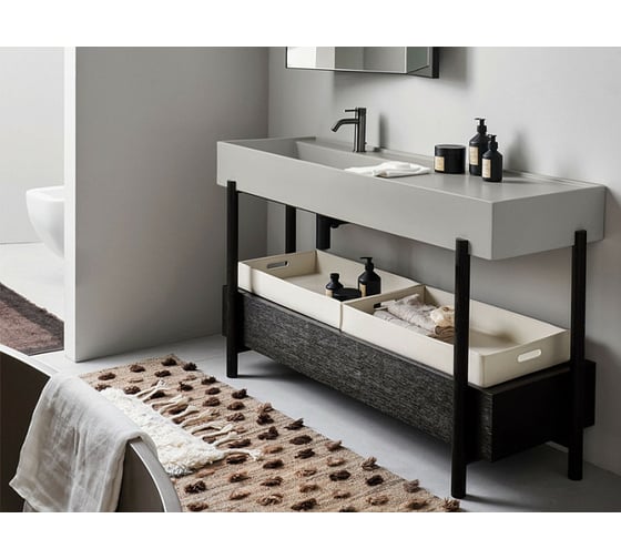 Рама для раковины CIELO PLINIO 145х48х71, цвет matt black PNST NM