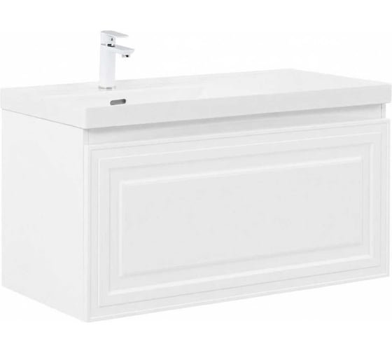 Тумба Aquanet Агата 100 1 ящик, цвет белый сатин (345483) 00345483 1