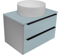 Тумба Runo Мальта 70 подвесная/серая/бирюзовая/ 00-00004661