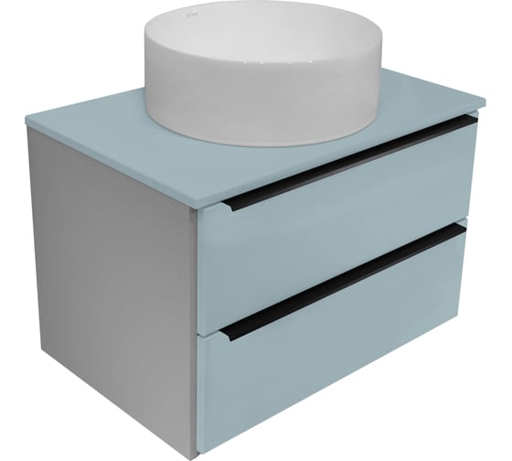 Тумба Runo Мальта 70 подвесная/серая/бирюзовая/ 00-00004661 1
