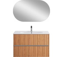 База под раковину подвесная Art&Max ELEGANT с двумя выкатными ящиками, с LED подсветкой ручек. Бран AM-ELEGANT-900-2C-SO-BR-P