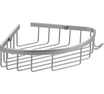 Полочка угловая САНАКС овальная, одинарная, алюминиевая, серый 75060