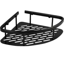 Полочка угловая САНАКС овальная, с литым дном, алюминиевая, черный 76068