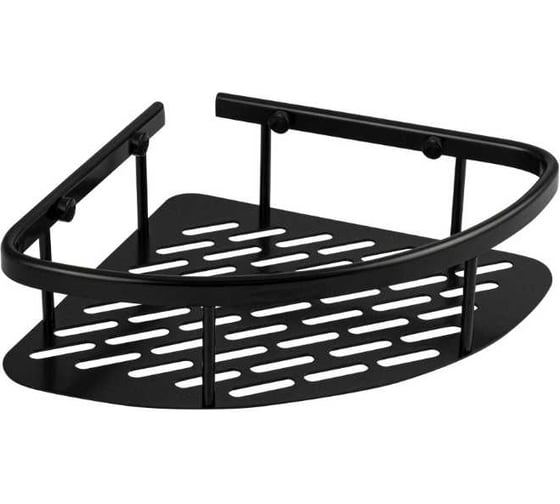 Полочка угловая САНАКС овальная, с литым дном, алюминиевая, черный 76068 1