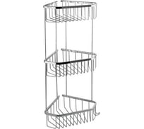 Полочка угловая САНАКС, пятиугольная, тройная, из нержавеющей стали, хром 75044