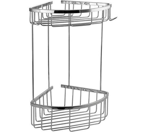 Полочка угловая САНАКС, овальная, двойная, из нержавеющей стали, хром 75250 1