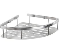 Полочка угловая САНАКС овальная, с литым дном, алюминиевая, черный 75068