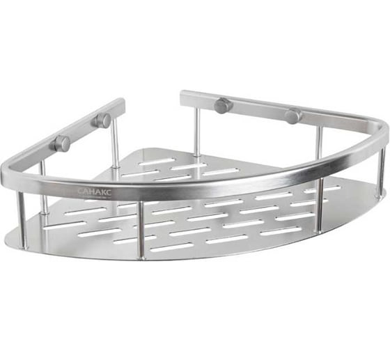 Полочка угловая САНАКС овальная, с литым дном, алюминиевая, черный 75068 1