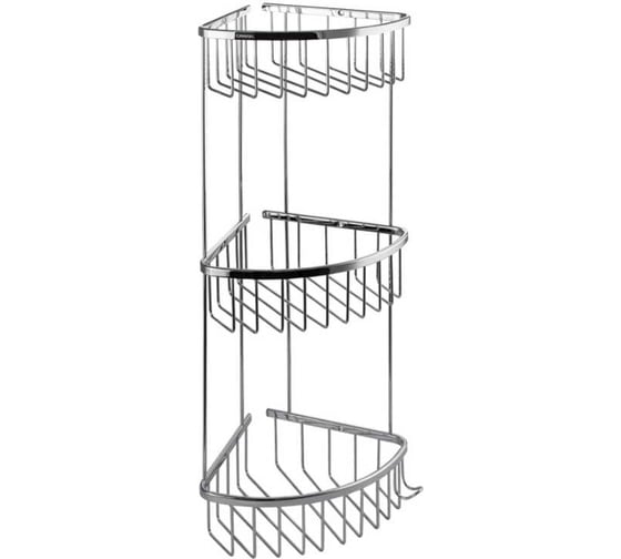 Полочка угловая САНАКС, овальная, тройная, из нержавеющей стали, хром 75056 1