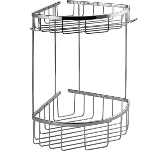 Полочка угловая САНАКС, овальная, двойная, из нержавеющей стали, хром 75251 1