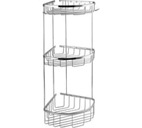 Полочка угловая САНАКС, овальная, тройная, из нержавеющей стали, хром 75255