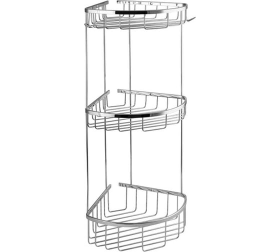 Полочка угловая САНАКС, овальная, тройная, из нержавеющей стали, хром 75255 1