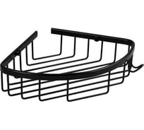 Полочка угловая САНАКС овальная, одинарная, алюминиевая, черный 76060