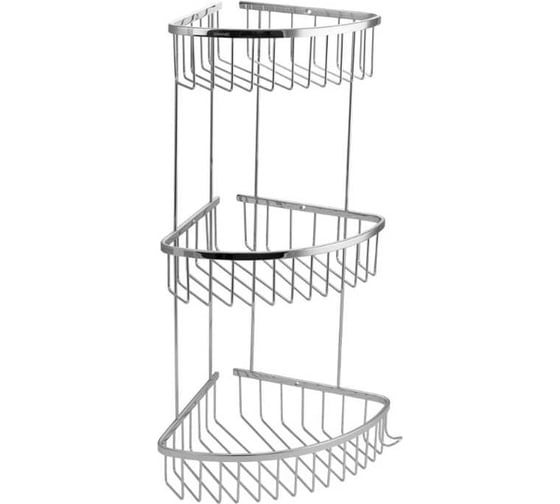 Полочка угловая САНАКС, овальная, тройная, из нержавеющей стали, хром 75058 1
