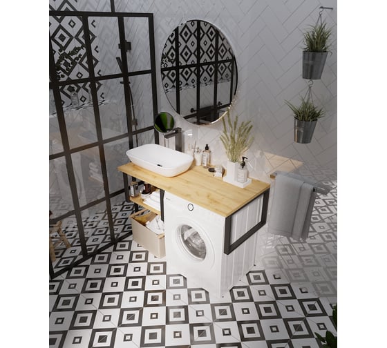 Столешница под стиральную машину 1Marka Grunge Loft 120 дуб вотан Ц0000004100