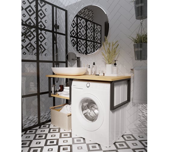 Столешница под стиральную машину 1Marka Grunge Loft 120 дуб вотан Ц0000004100