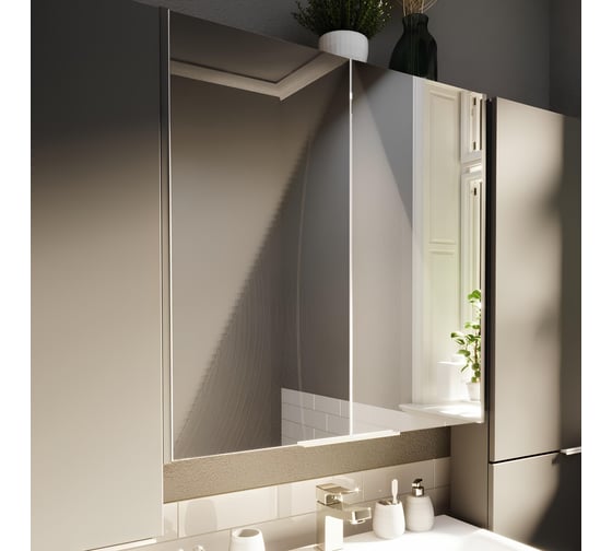 Зеркальный шкаф 1Marka Gaula 60 2д. Black У92541